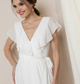 Soieblu Raya Ruffle Wrap Maxi Dress in White *Only One Left - Small*