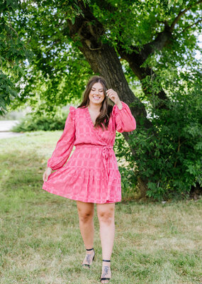 Adelyn Rae Mel Textured Ruffle Wrap Mini Dress *Only One Left - XS*