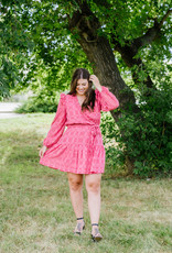 Adelyn Rae Mel Textured Ruffle Wrap Mini Dress (FINAL SALE)