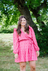 Adelyn Rae Mel Textured Ruffle Wrap Mini Dress (FINAL SALE)