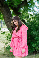 Adelyn Rae Mel Textured Ruffle Wrap Mini Dress (FINAL SALE)