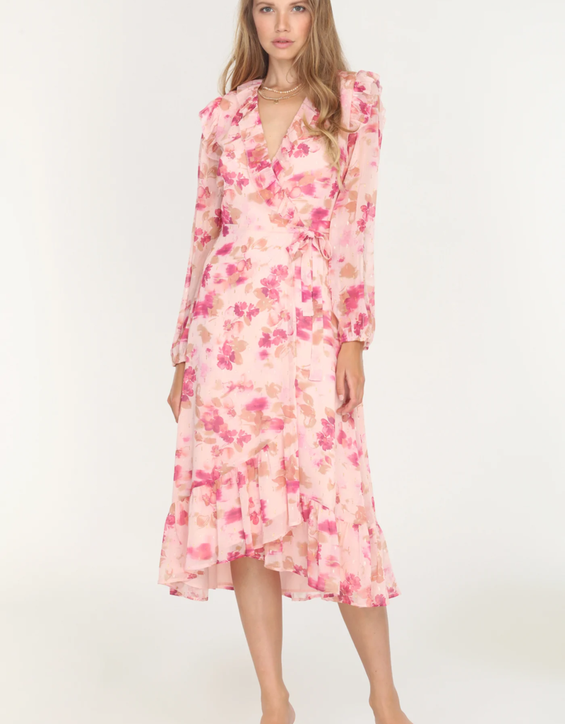 Katia Ruffle Wrap Midi Dress - Adorn Boutique