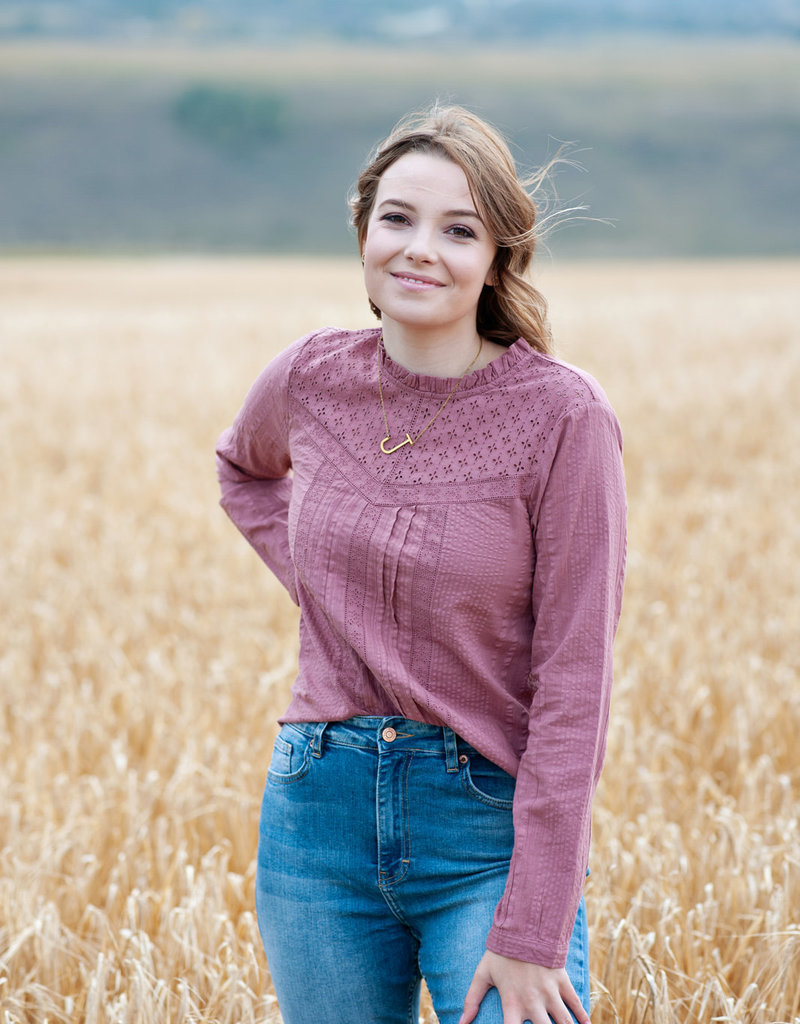 Indi and Cold Ophelia Openwork Floral Blouse (FINAL SALE)