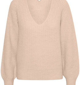 Part Two Rawa Knitted V-Neck Pullover in Rose Dust