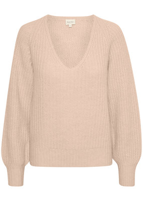 Part Two Rawa Knitted V-Neck Pullover in Rose Dust
