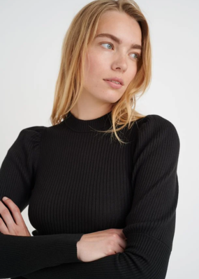InWear Jobe Puff Sleeve Ribbed Knit Top (XXL)