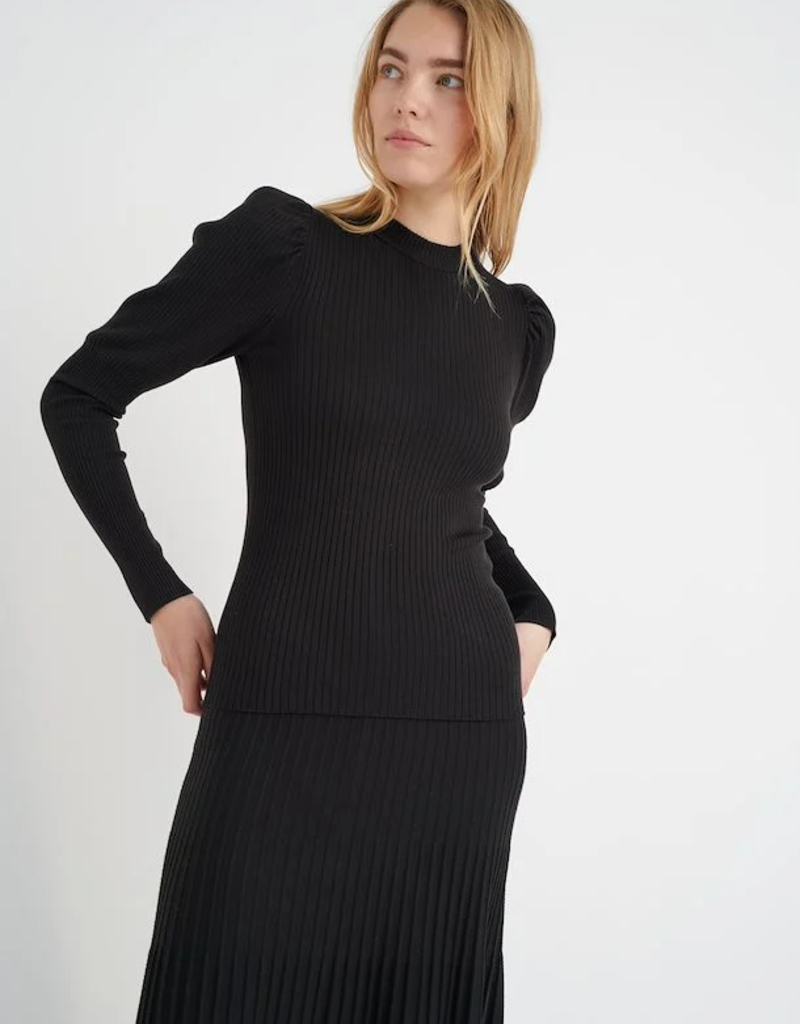 InWear Jobe Puff Sleeve Ribbed Knit Top (FINAL SALE)
