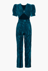 Adelyn Rae Wynn Open-Back Velvet Jumpsuit (FINAL SALE)