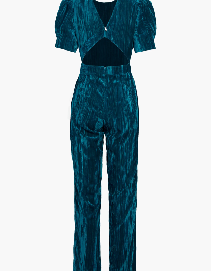 Adelyn Rae Wynn Open-Back Velvet Jumpsuit (FINAL SALE)