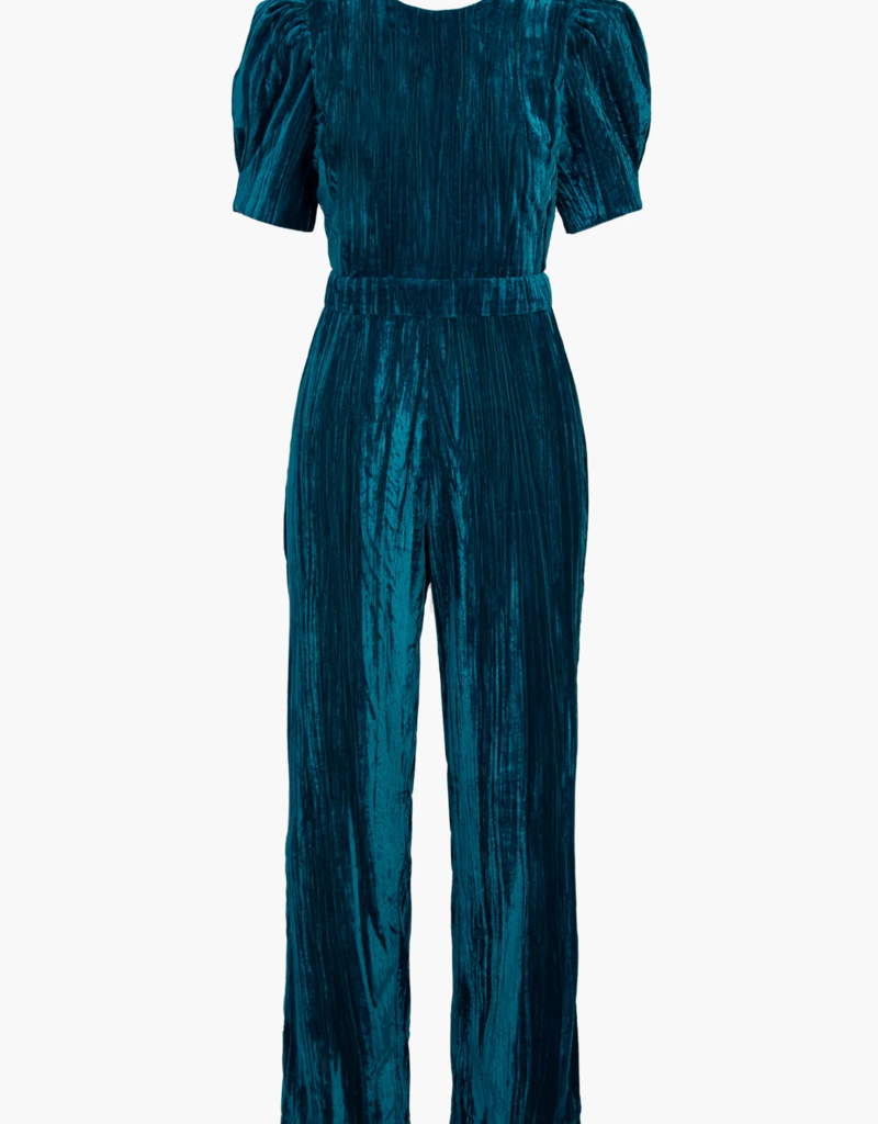 Adelyn Rae Wynn Open-Back Velvet Jumpsuit (FINAL SALE)