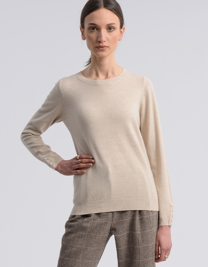 Molly Bracken Knoxlee Button Back Sweater - Gold