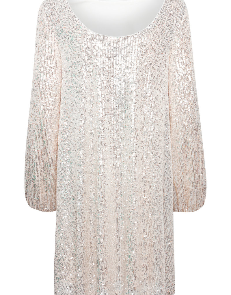 ICHI Fauci Sequin Mini Dress in Silver (FINAL SALE)