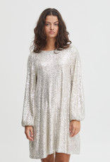 ICHI Fauci Sequin Mini Dress in Silver (FINAL SALE)
