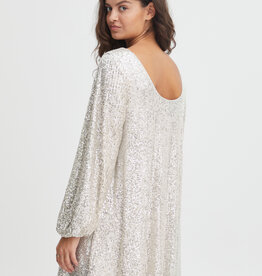 ICHI Fauci Sequin Mini Dress in Silver - *Only One Left - Small*