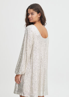 ICHI Fauci Sequin Mini Dress in Silver - *Only One Left - Small*
