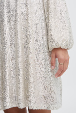 ICHI Fauci Sequin Mini Dress in Silver (FINAL SALE)