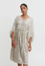 ICHI Fauci Sequin Midi Dress in Silver (FINAL SALE)