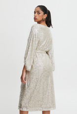 ICHI Fauci Sequin Midi Dress in Silver (FINAL SALE)