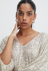 ICHI Fauci Sequin Midi Dress in Silver (FINAL SALE)