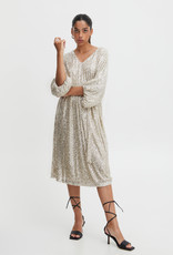 ICHI Fauci Sequin Midi Dress in Silver (FINAL SALE)