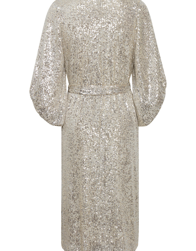 ICHI Fauci Sequin Midi Dress in Silver (FINAL SALE)