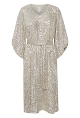 ICHI Fauci Sequin Midi Dress in Silver (FINAL SALE)