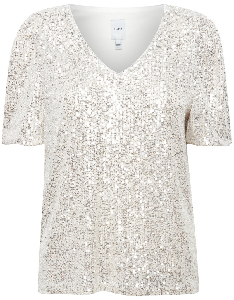 ICHI Fauci Sequin T-Shirt Silver (FINAL SALE)