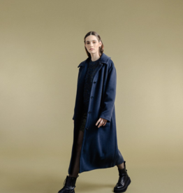 Molly Bracken Cady Long Winter Coat in Navy