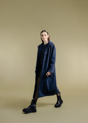 Molly Bracken Cady Long Winter Coat in Navy