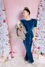 Adelyn Rae Wynn Open-Back Velvet Jumpsuit (FINAL SALE)