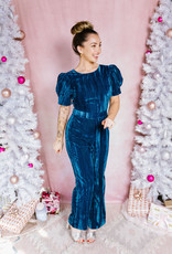 Adelyn Rae Wynn Open-Back Velvet Jumpsuit