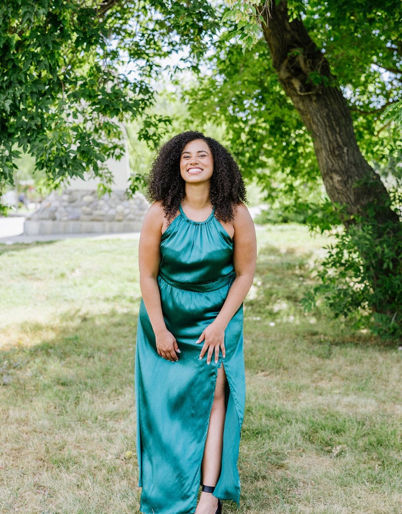 Angel Eye Coleus Dress in Emerald