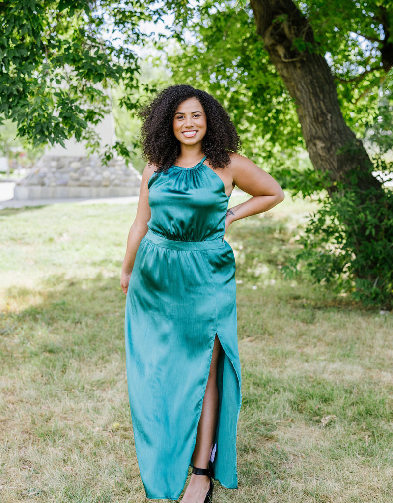 Angel Eye Coleus Dress in Emerald