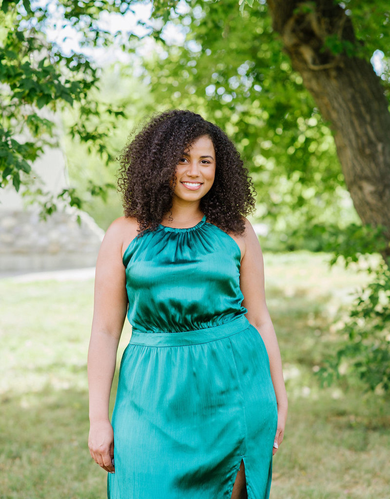 Angel Eye Coleus Dress in Emerald