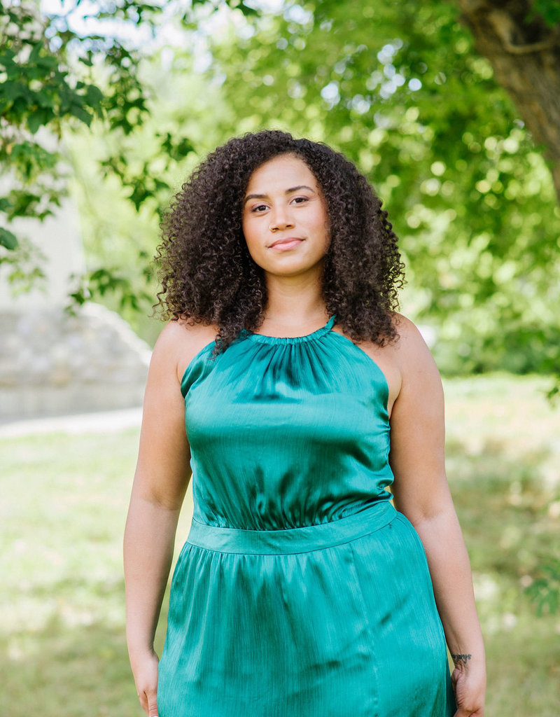 Angel Eye Coleus Dress in Emerald