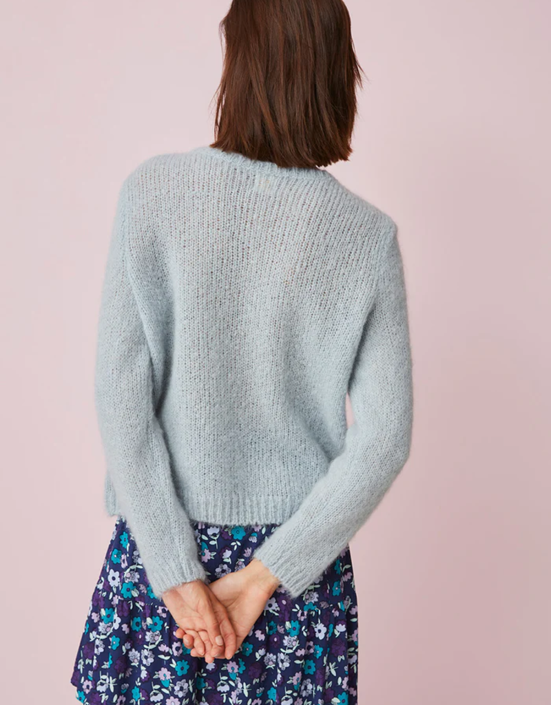 Apati Crewneck Pullover in Frost Blue - Adorn Boutique