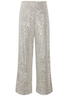 ICHI Fauci Sequin Pant in Silver