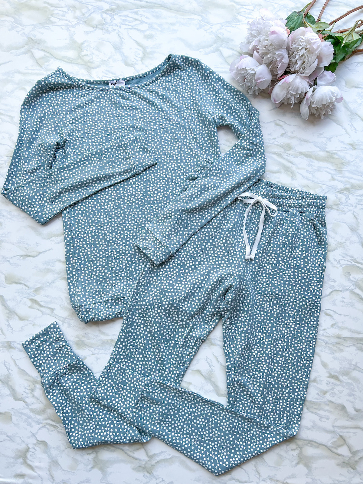 Privilege Wildest Dreams Sleep Set Blue Tiny Daisy Print