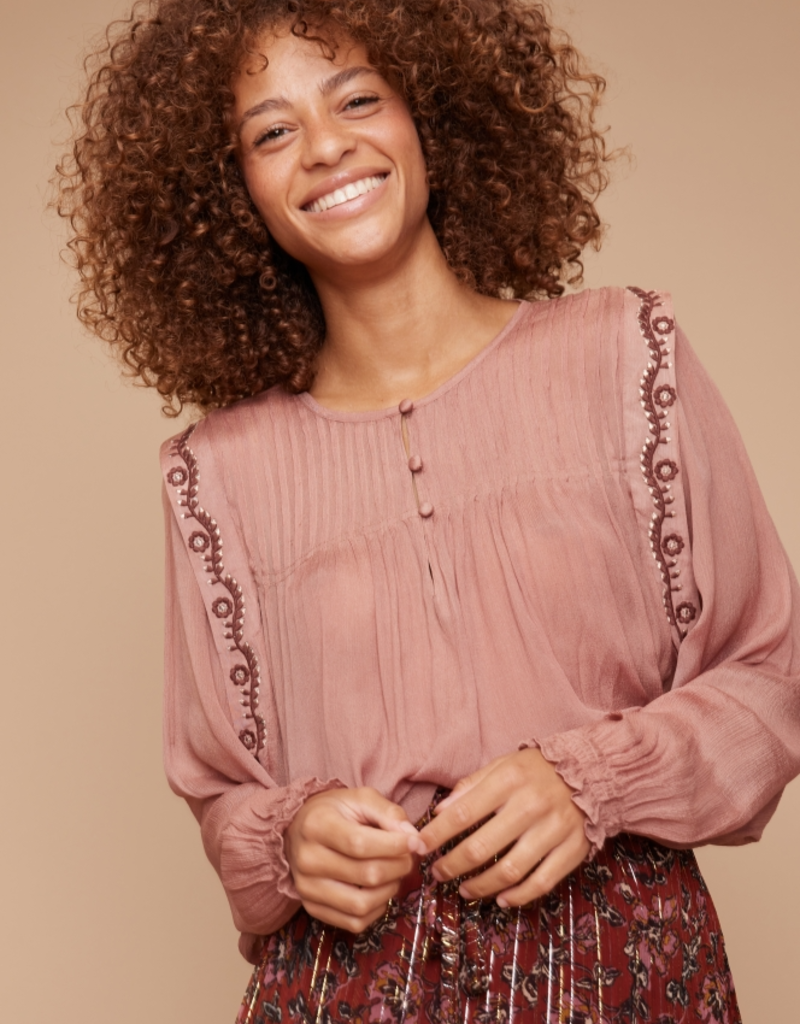 Liam Embroidered Blouse - Adorn Boutique