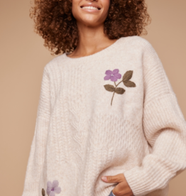 Louizon Tinker Cozy Knit with Embroidered Flowers