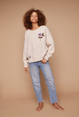 Louizon Tinker Cozy Knit with Embroidered Flowers