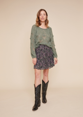 Louizon Yeepi Oversized Pom-Pom Knit with Cutout Detail