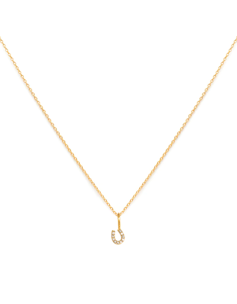 Leah Alexandra Tiny Horseshoe Necklace (GOLD FILL)