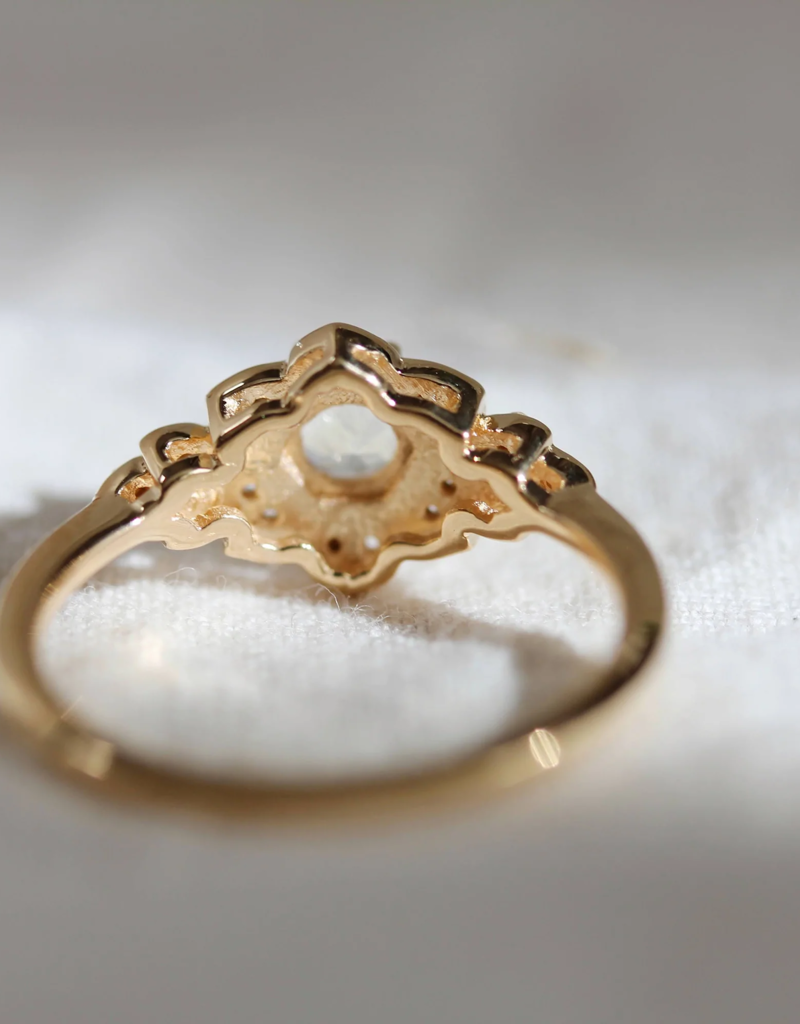 Little Gold Moonflower Ring