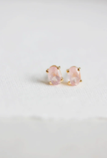 Little Gold Ava Rose Quartz Studs