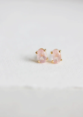 Little Gold Ava Rose Quartz Studs