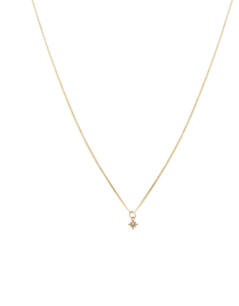 Leah Alexandra Starburst Necklace Gold 14K Solid Chain / 10K Solid Pendant