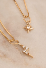 Leah Alexandra Starburst Necklace Gold 14K Solid Chain / 10K Solid Pendant