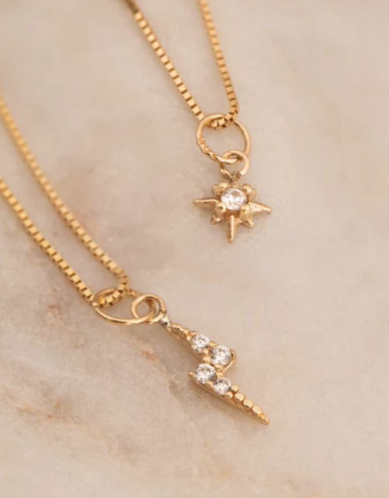 Leah Alexandra Starburst Necklace Gold 14K Solid Chain / 10K Solid Pendant