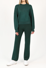 Brunette the Label Emerald Ribbed Knit Crewneck Sweater